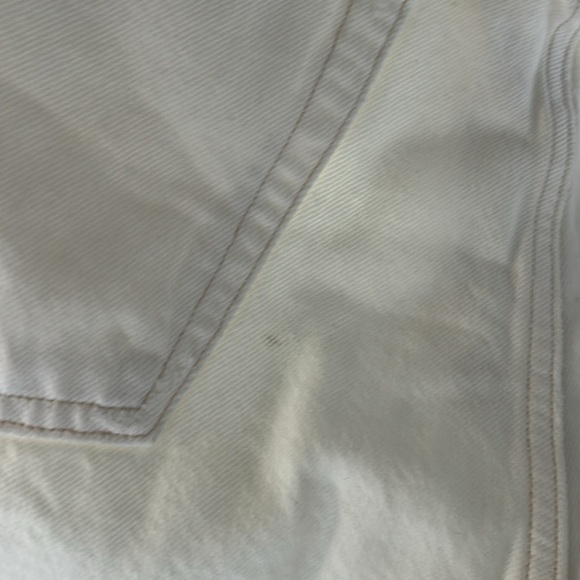 Agolde Parker Long Short White Organic Cotton Button Fly Raw Hem Sz 32 NEW - Picture 13 of 13